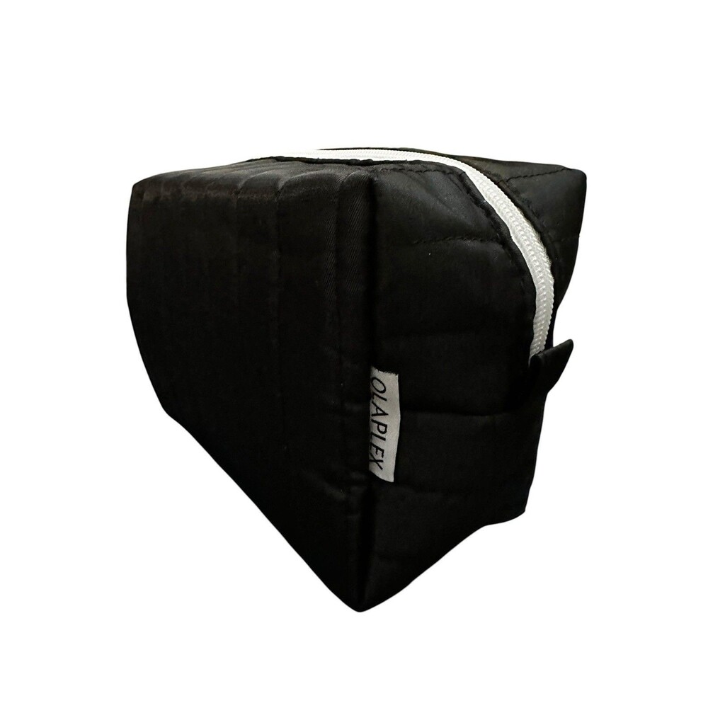 Olaplex Black Quilted Pouch Makeup bag Zip Closure Haircare, Essentials NWOT